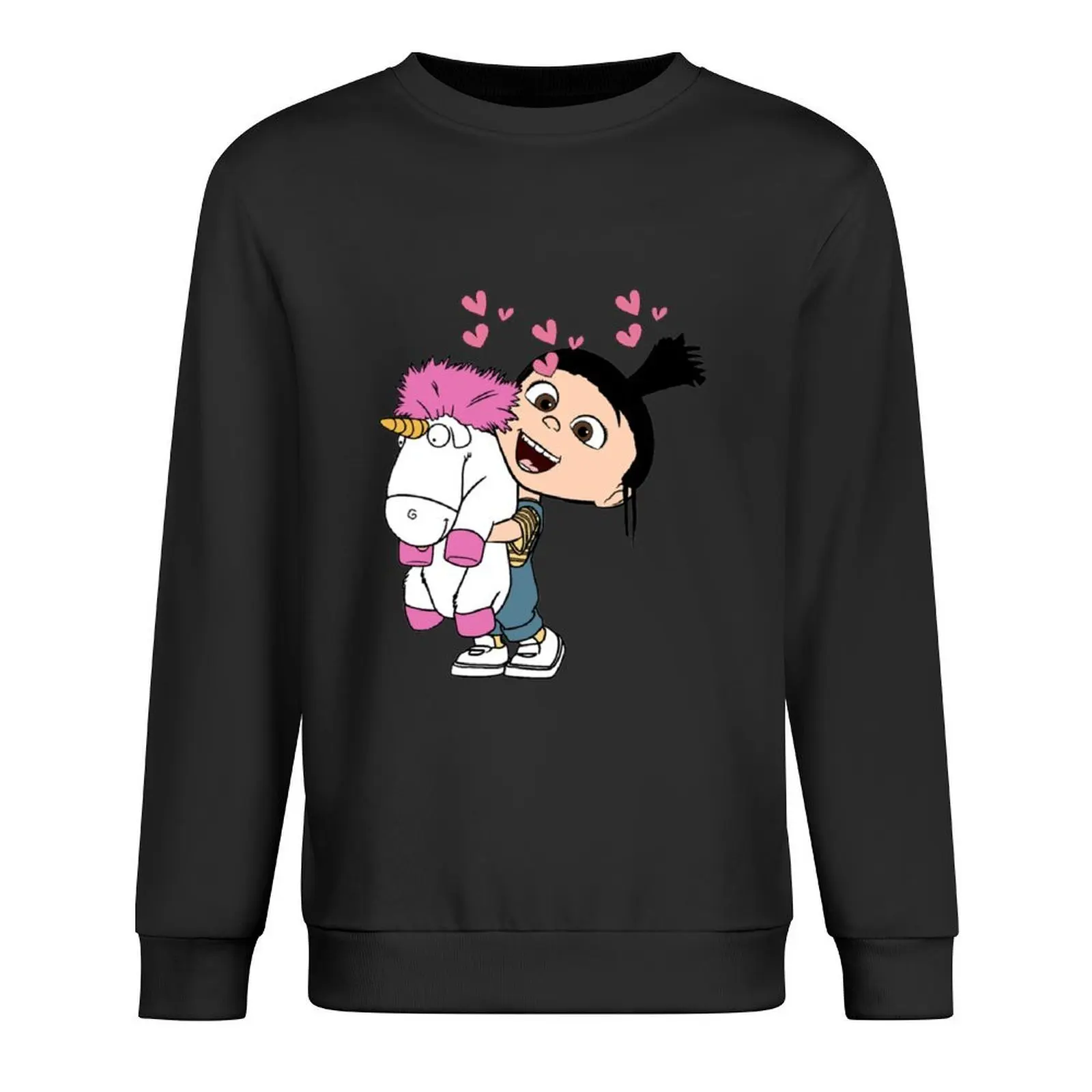 

agnes and her unicorn Pullover men clothing autumn korean style clothes men's sweat-shirt sweatshirt male
