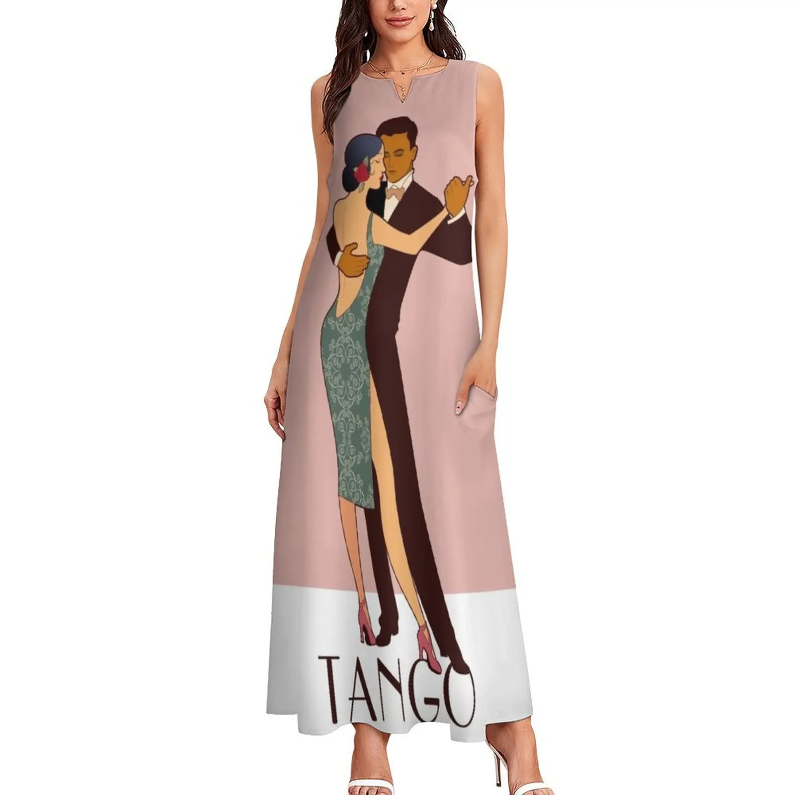 Art Deco Argentine Tango A Dreamer`s Dance Vintage Retro Art Argentina Buenos Aires Montevideo Long Dress festival outfit women