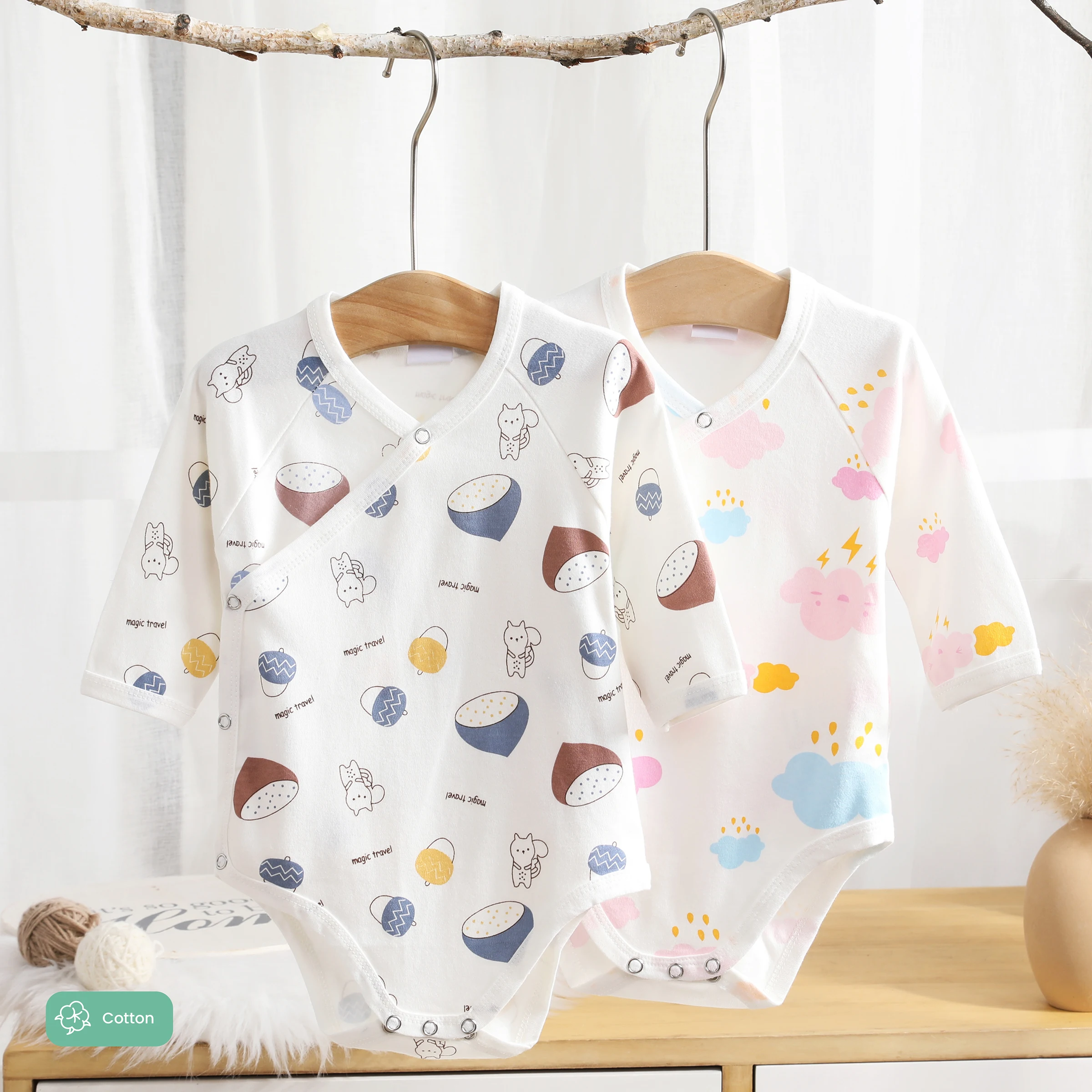 

PP PatPat Baby Boy/Girl 100% Cotton Slanted Star Romper