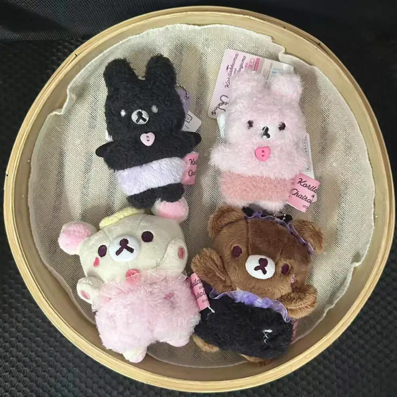 Kawaii Halloween Little Devil Rilakkuma White Bear Strawberry Pink Rabbit Lovely Plush Doll Small Pendant Cute Toy Keychain Gift