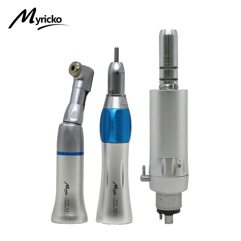 Dental Low Speed Handpiece External Push Button Single Water Spray Contra Angle 2/4 Holes Air Motor Dental Equipment