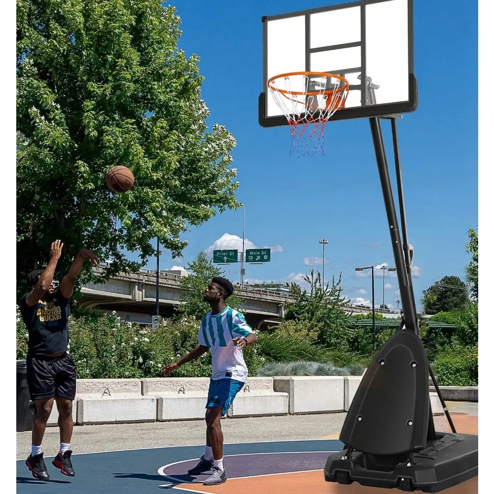 Draagbaar verstelbaar basketbalringsysteem voor gebruik buitenshuis door kinderen, jongeren en volwassenen - Ideaal voor achtertuin- en opritkamers