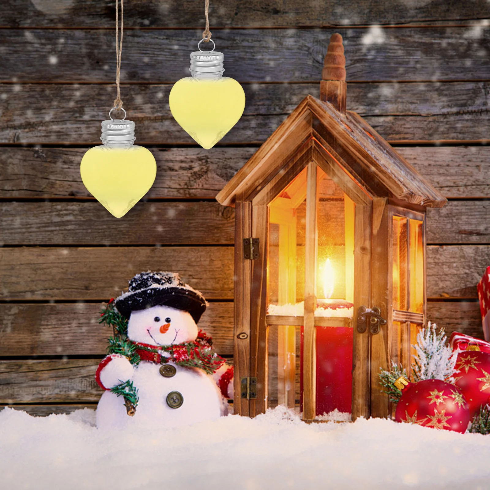 

20pcs Clear Plastic Heart Ornaments 50Ml Fillable Hanging Balls For Christmas Tree Decor Diy Craft Wishing Bottle Candy Display