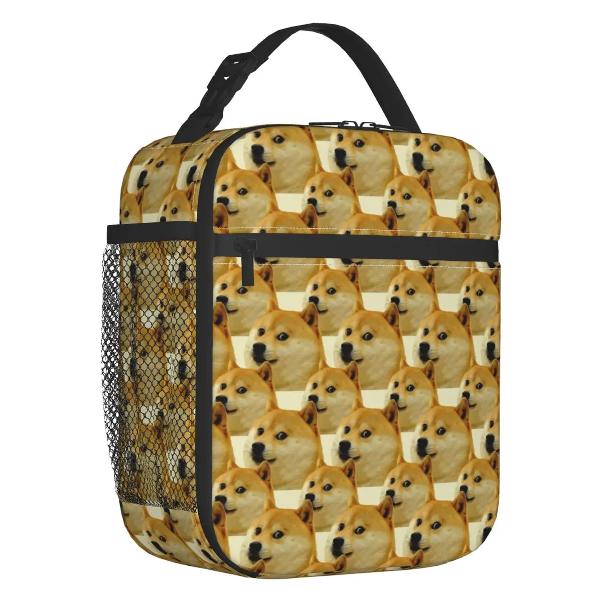 Shiba Inu Doge Cheems Meme Portable Lunch Boxes Women Multifunction Thermal Cooler Food Insulated Lunch Bag Kids School Children