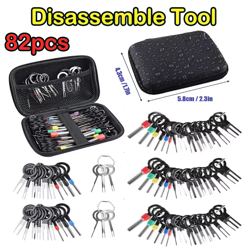 

2025 New Automotive Terminal Needle Remover tool set 82pcs Extractor Puller Release Pin Extractor Set Terminal Plug Repair Tools