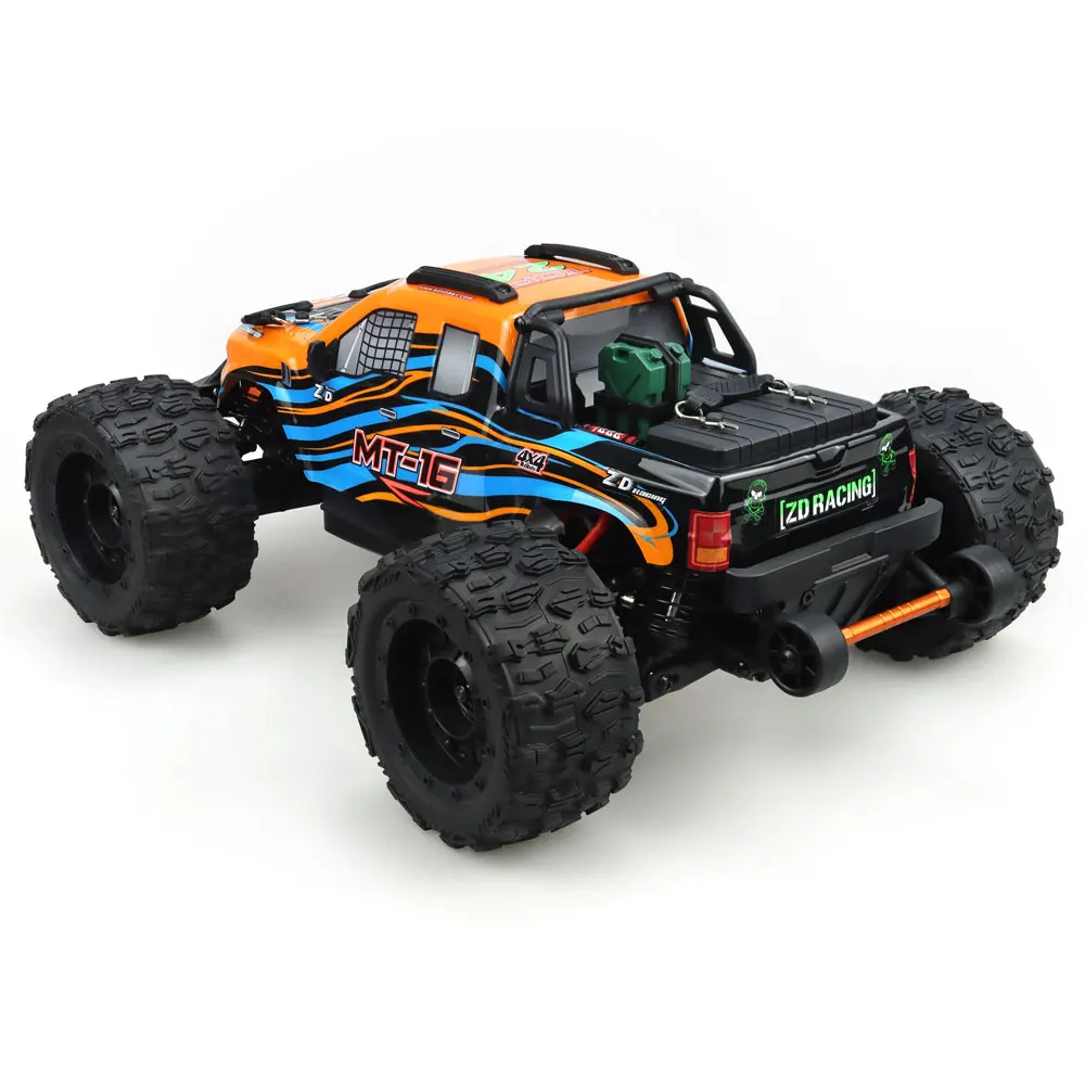 MT-16 1/16 4wd rc monster truck carro sem escova 80 km/h de alta velocidade 3s veículo off-road modelo 2.4g 4ch controle remoto parte do motor esc