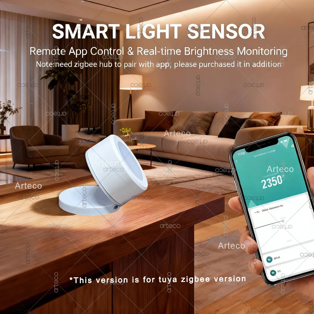 Smart Zigbee 3.0 Ambient Light Sensor Brightness Detector Home Automation Luminance Sensor Works With Tuya Home Assistant 2MQTT