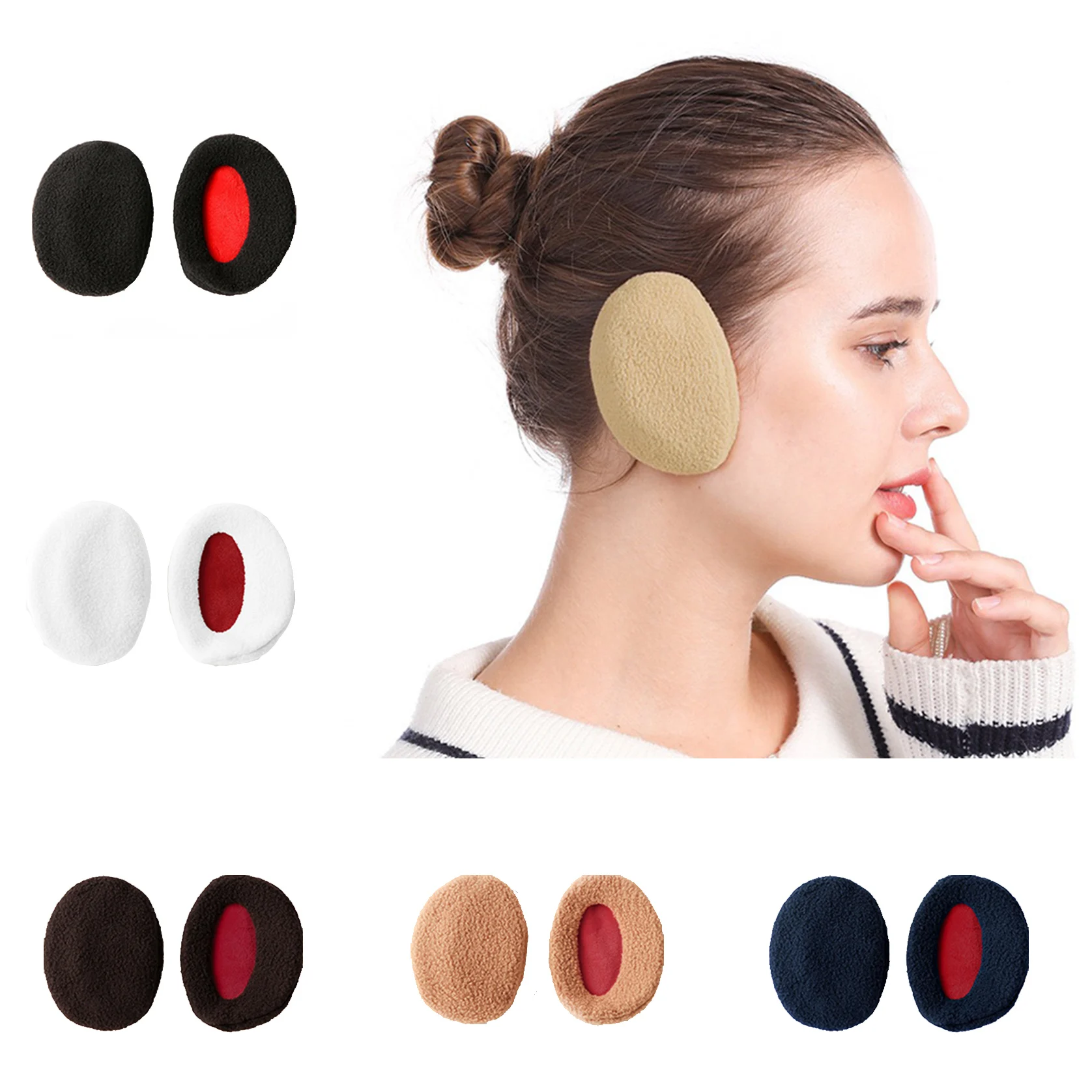 غطاء للأذنين بدون أكمام لتدفئة الأذن للرجال والنساء والأطفال غطاء أذن شتوي من القطيفة ناعم وسميك لتدفئة الأذن مقاوم للرياح لحماية الأذن