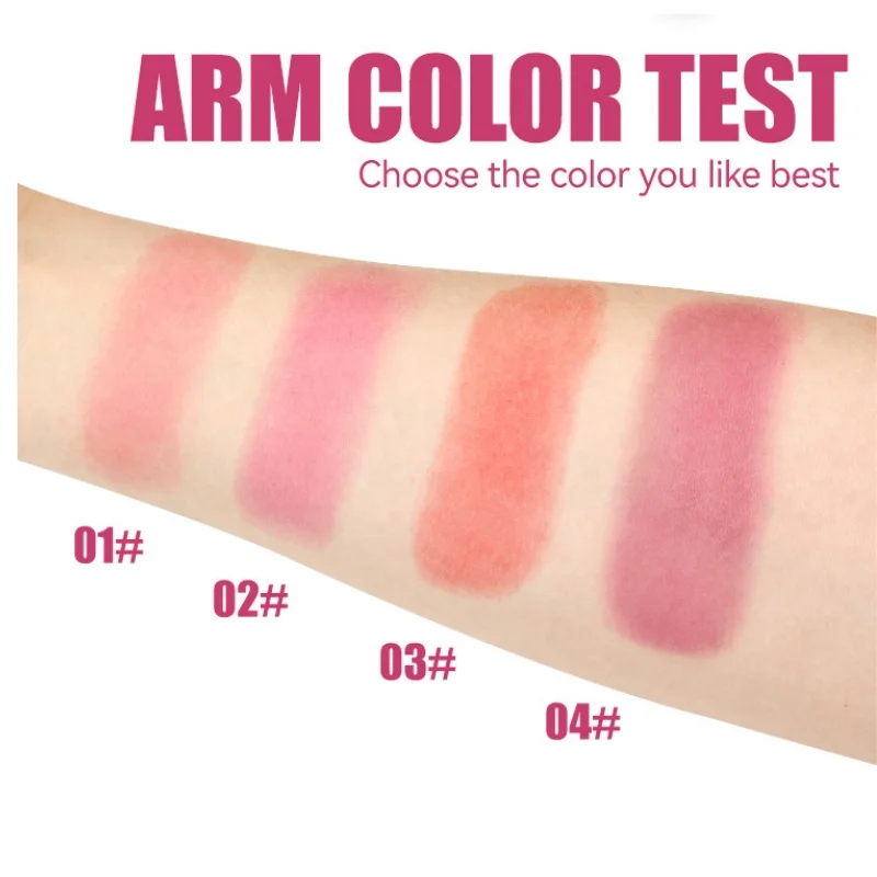 4-Color جيلي أحمر الخدود عصا الاستخدام المزدوج الخد الشفاه ماكياج طويلة الأمد ماتي الوجه كونتور أحمر الشفاه ملصق الجمال مستحضرات التجميل 5 جرام #5