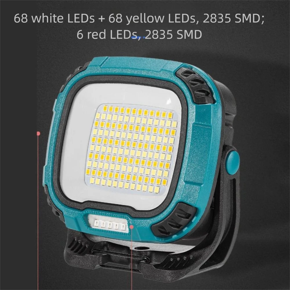 ضوء الطوارئ القابل لإعادة الشحن من النوع C، ضوء قوي، تصميم لاسلكي، ضوء عمل COB، قاعدة مغناطيسية، مصباح يدوي للتخييم #1