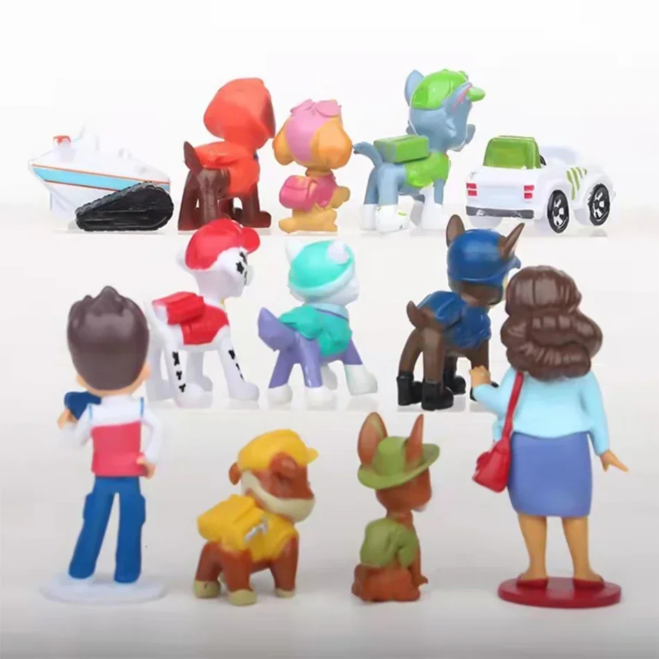 202812 Stück Anime Paw Patrol Figuren, Cartoon PVC-Modellpuppen, Spielzeugautos für Kinder, Geburtstags- und Weihnachtsgeschenk – Detail 2