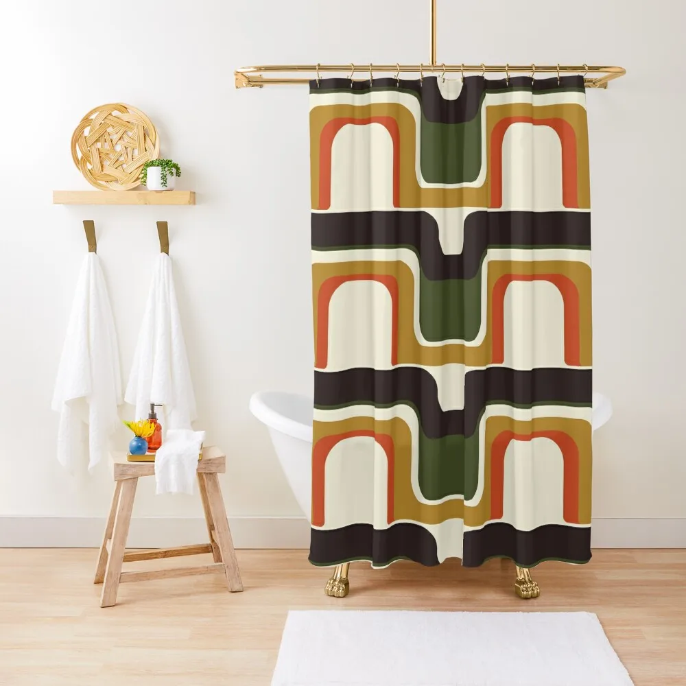

Mid-Century Modern Meets 1970s Shower Curtain Anime Bathroom Shower Bathroom Shower Set Modern Accessory Bathrooms Curtain