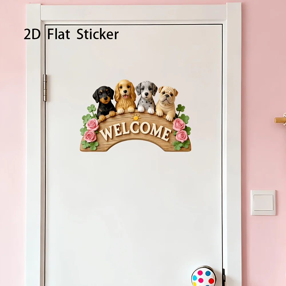 Welcome Home Room Door Decorative Wall Stickers PVC Material Waterproof Self-Adhesive for Bathroom Doors AA478