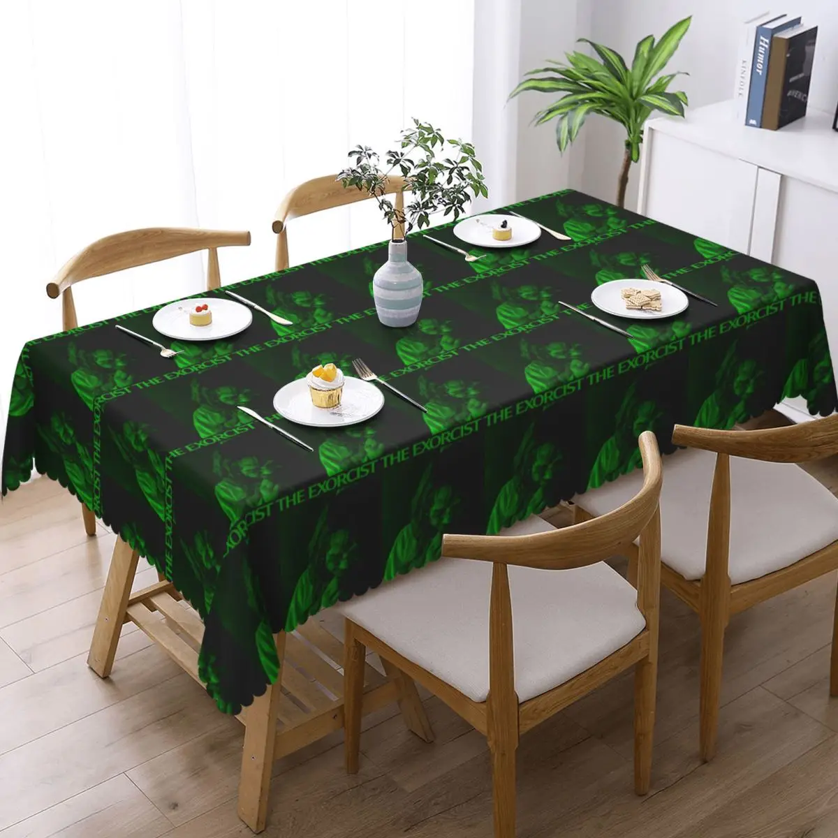 The Exorcist Green Customized Rectangular Tablecloth Oilproof Table Cover for Dining Events Table Cloth