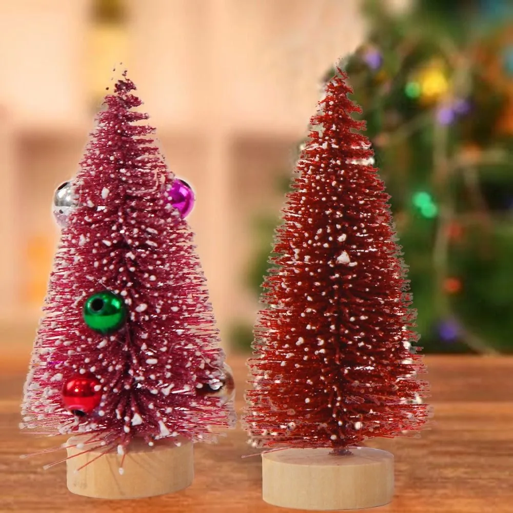 4 stücke 10cm Mini Weihnachts baum Kunststoff bunte Weihnachten kleine Zeder lebensechte Gradient künstliche Weihnachten Kiefer Party Gefälligkeiten