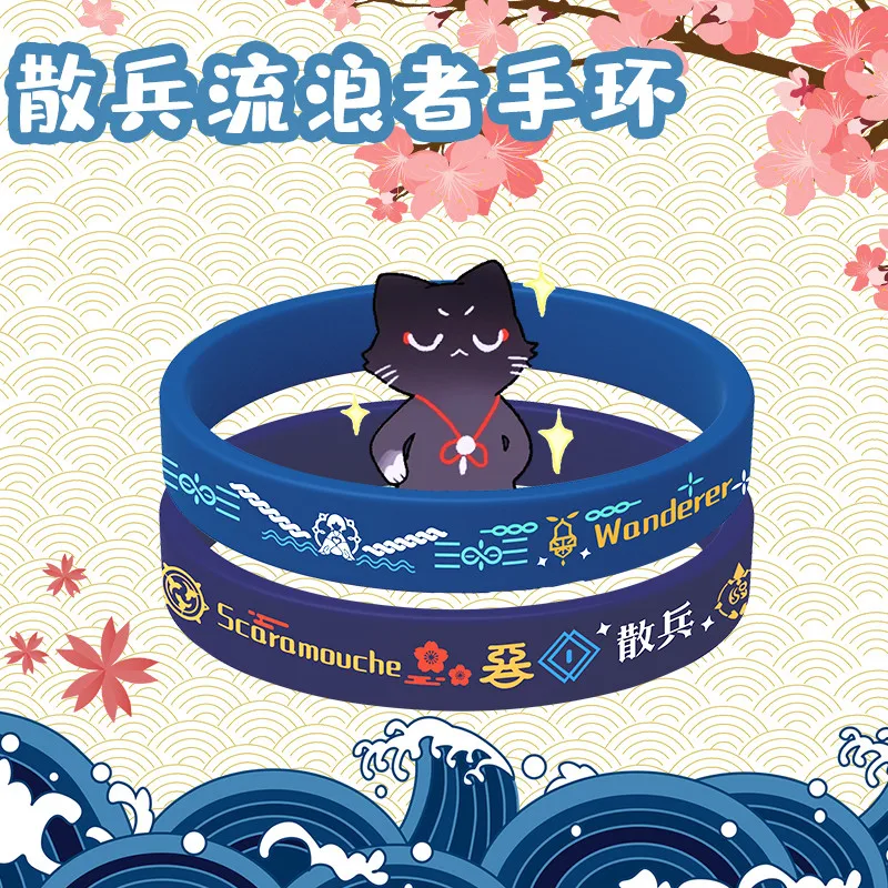 

Anime Genshin Impact Balladeer Wanderer Fashion Silica Gel Bracelet Hand Ring Cosplay Silicone Wristbands Student Gift