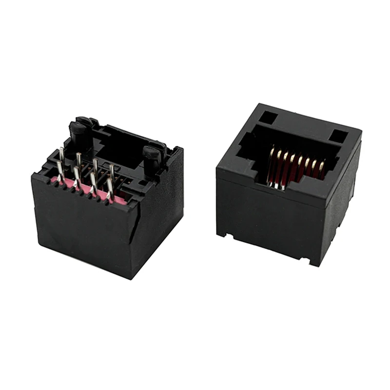 

52 Цельнопластиковая сетевая розетка с прямой вилкой на 180 градусов H = 12,7 мм, вертикальная RJ45 со световым отверстием, интерфейс сетевого кабеля, гнездовой разъем