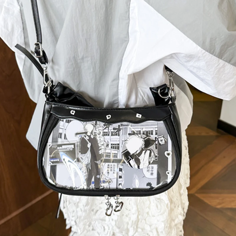 

Универсальная витрина, модная прозрачная сумка на плечо Yabi, сумка для хранения значков, легкая студенческая сумка на плечо для ежедневного использования