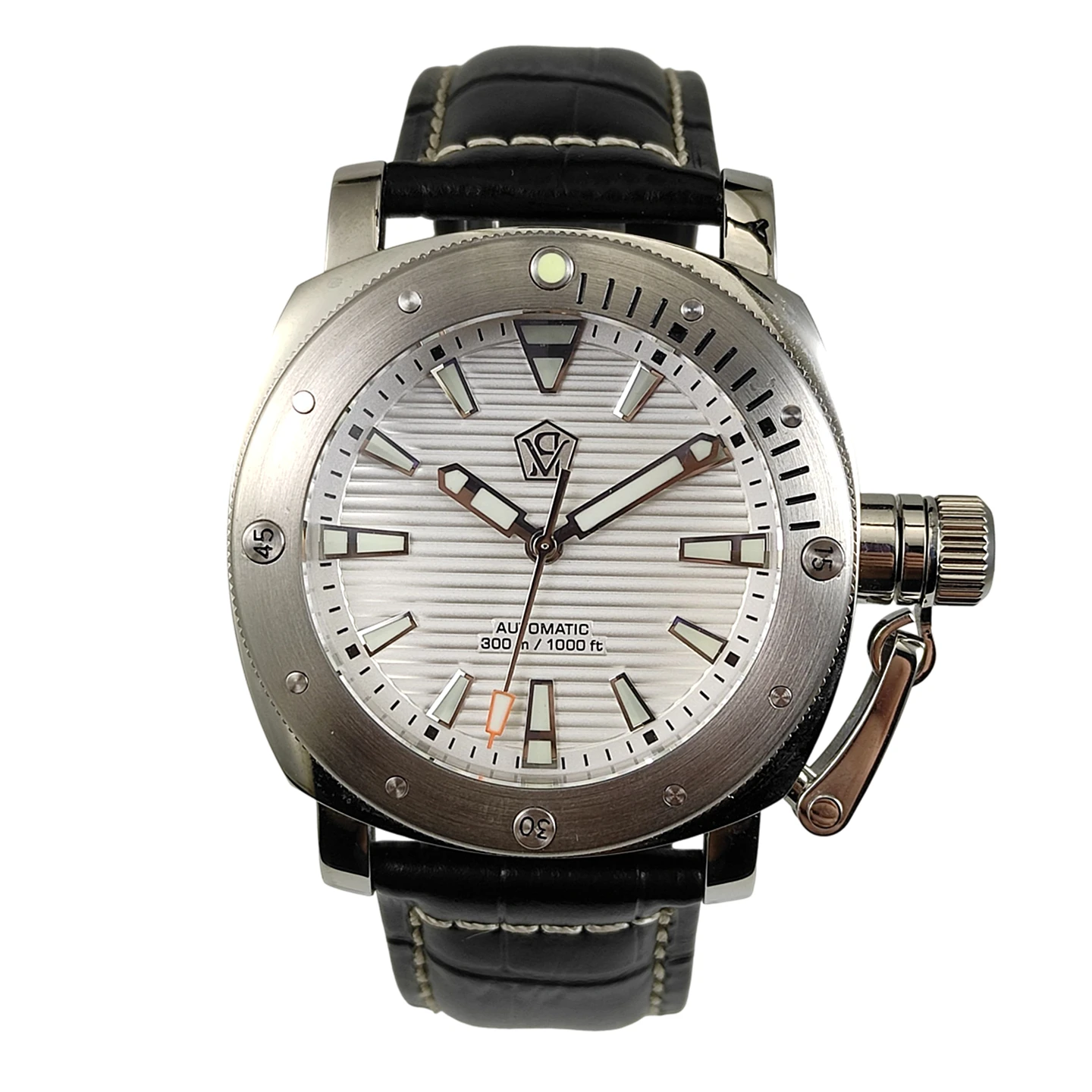 

Vakuy 44MM Men Italian Navy Style Diver Watch 200M Waterproof Seiko VH31 Sweep Quartz Super Luminous Sport Diving Wristwatch
