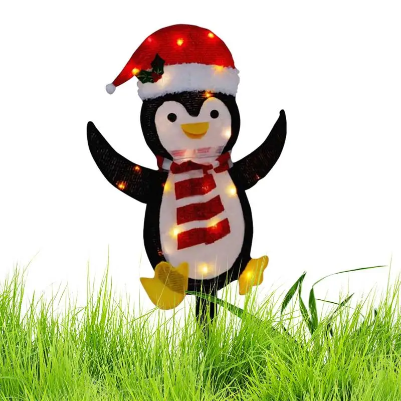 Christmas Penguin Decorations 2D Acrylic Christmas Penguin Light Up Christmas Decorations Christmas Outdoor Decorations For