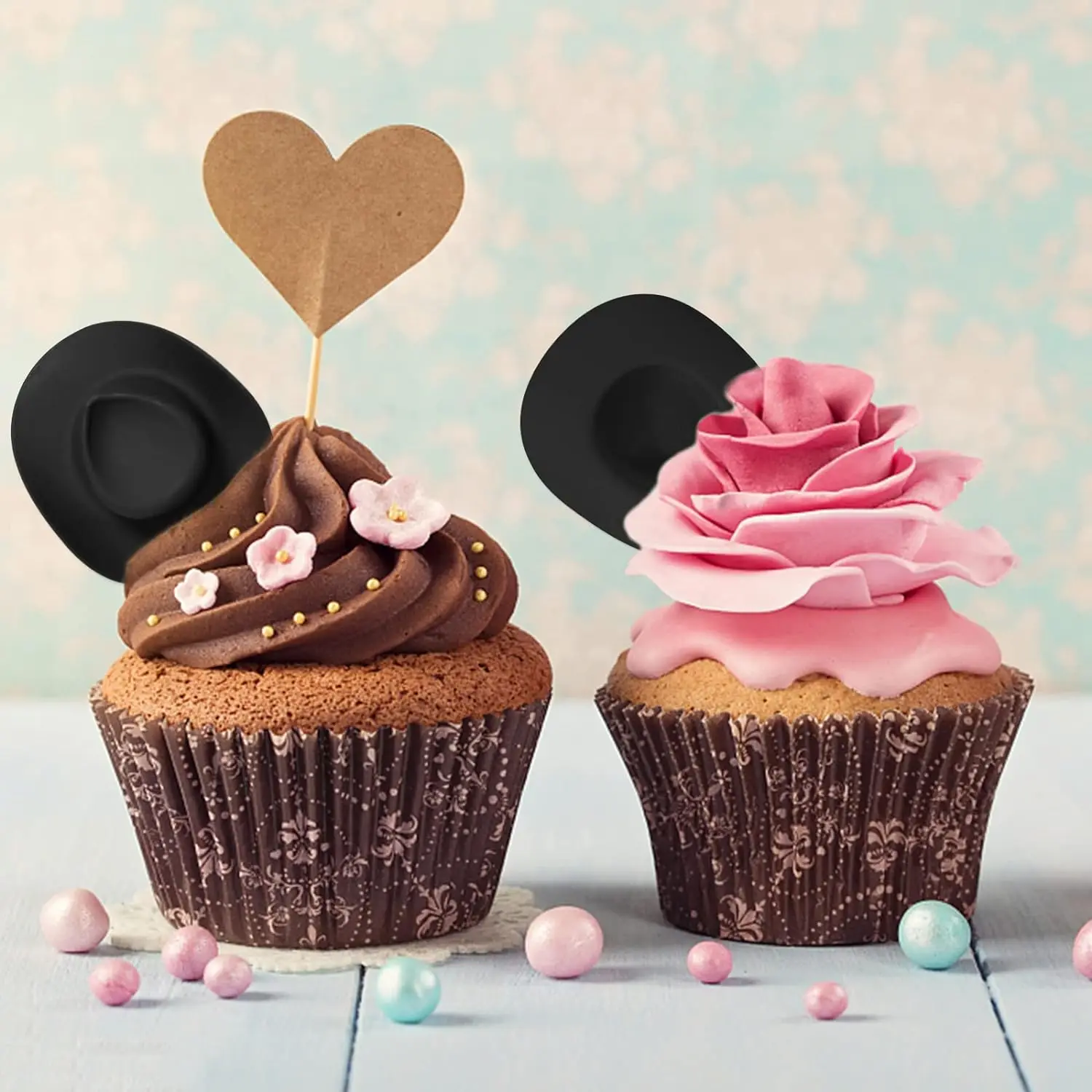 5/10/20/30/40/50pc Mini Cowboy Hut Kunststoff Cowgirl Nette Puppe Hut westlichen Hochzeit Geburtstag Party Liefert Zubehör Kuchen Topper – Detail 18