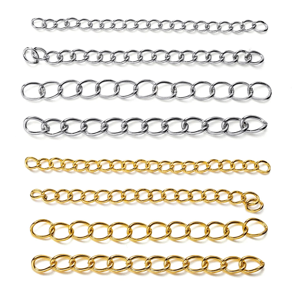 50 sztuk/partia 5cm łańcuszki przedłużające ze stali nierdzewnej naszyjnik łańcuszek do bransoletki dla DIY komponenty do biżuterii dokonywanie materiałów do rękodzieła