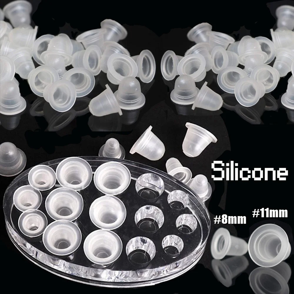 500/300/100PCS Soft Silicone Tattoo Ink Cups S/L Disposable Microblading Makeup Pigment Holder Container Tattoo Accessories