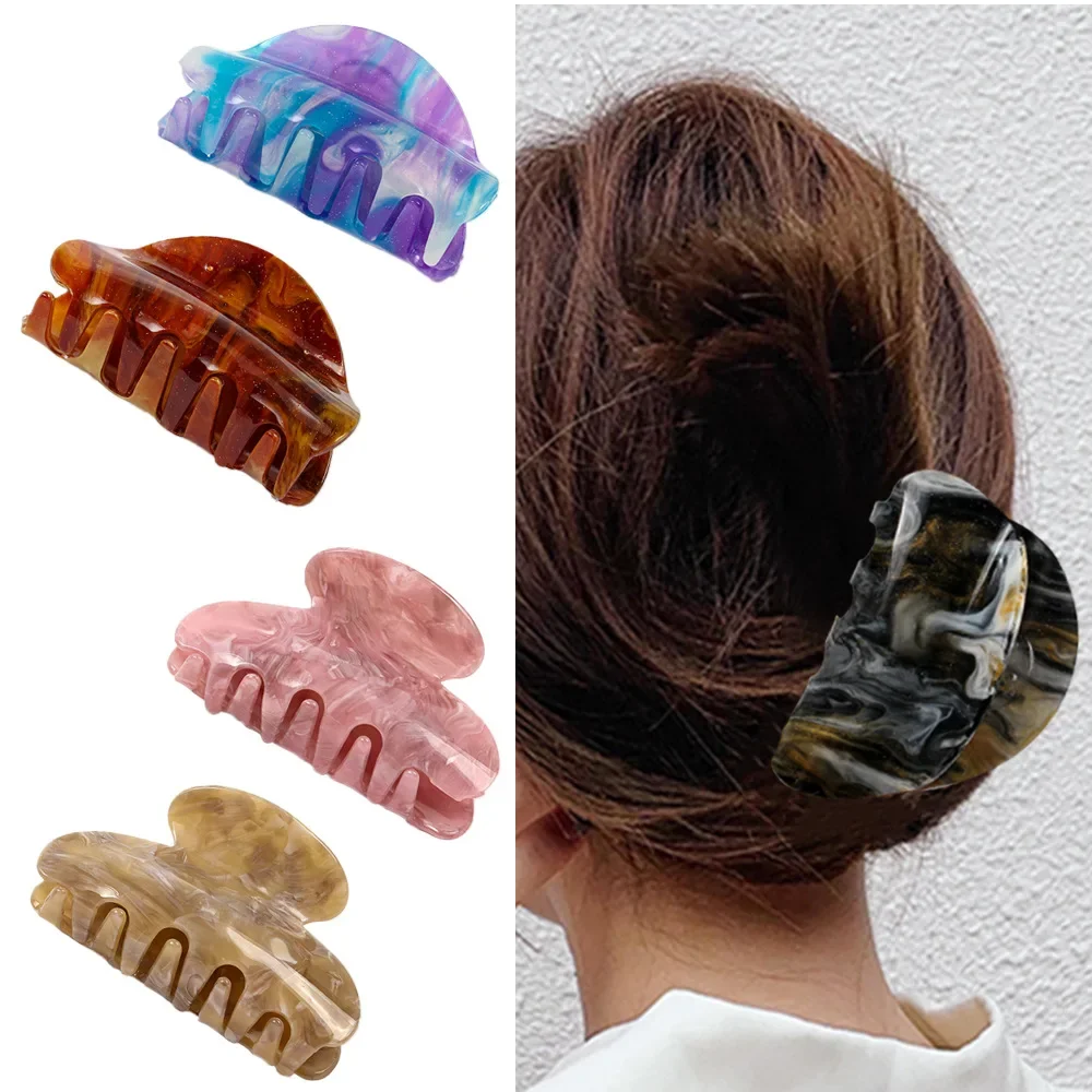 Candy Color Semicircle Hair Clip 8.5cm Simple Fashionable Women's Back of Head Gripper Party Party Girl Hair Accessories Gift