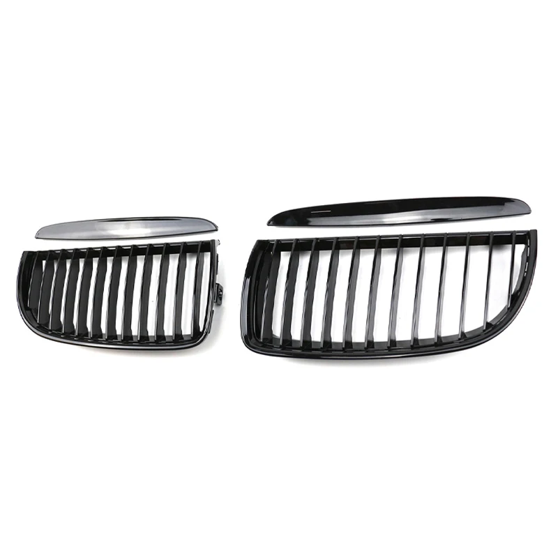 Pulleco For BMW 3 Series E90 E91 323I 328I 335I 330I 325I Car Front Grille Racing Grill  Single  2005-2008 Gloss Black Grille