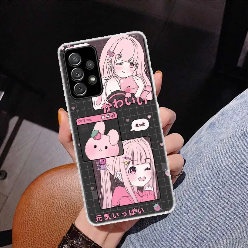 Cute Kawaii Japan Girls Harajuku Cover Phone Case For Samsung Galaxy A55 A54 A53 A52 A15 A14 A13 A12 A35 A34 A33 A32 A25 A24 A23 image 2