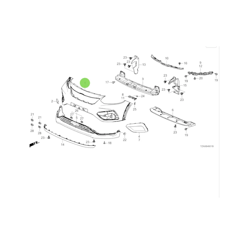 

Передний бампер салона/бампера (2) Передний бампер 04711TZRH50ZZ/04711-TZR-H50ZZ/04711 TZR H50ZZ