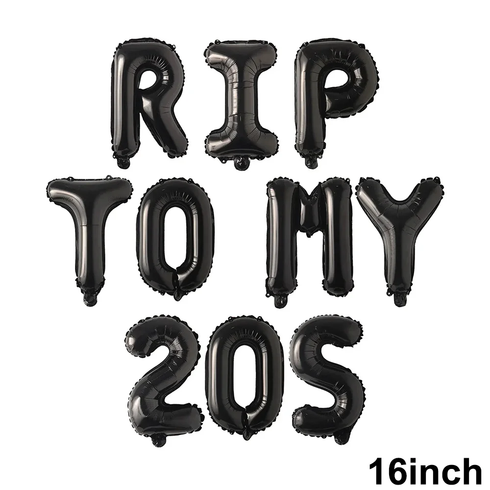 Rip 20s Geburtstag Dekorationen 30. Ballons Rip zu meinen 20er Jahren Ballon Set Mädchen Jugend Thema Tod Party liefert Dekoration – Detail 5