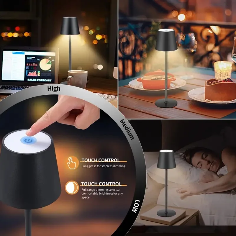 Xiaomi Youpin LED Eye Protection Table Lamp Stepless Dimming Touch Control Rechargeable For Home Bedside 3 Color Night Light New