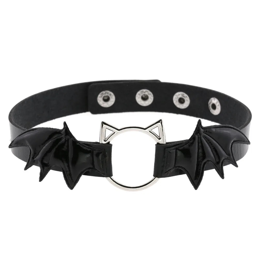 Punk Black Goth Choker Necklaces For Women Men Gothic Rivets Cat Bell Ball Pendant Necklace Collar Choker Harness  Jewelry Gifts