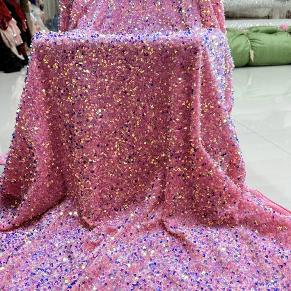 Tecido de veludo de 32 cores, tecido de lantejoulas de 3mm, vestido de noite, traje de palco, tecidos para costura, toalha de mesa, acessórios de chapéu