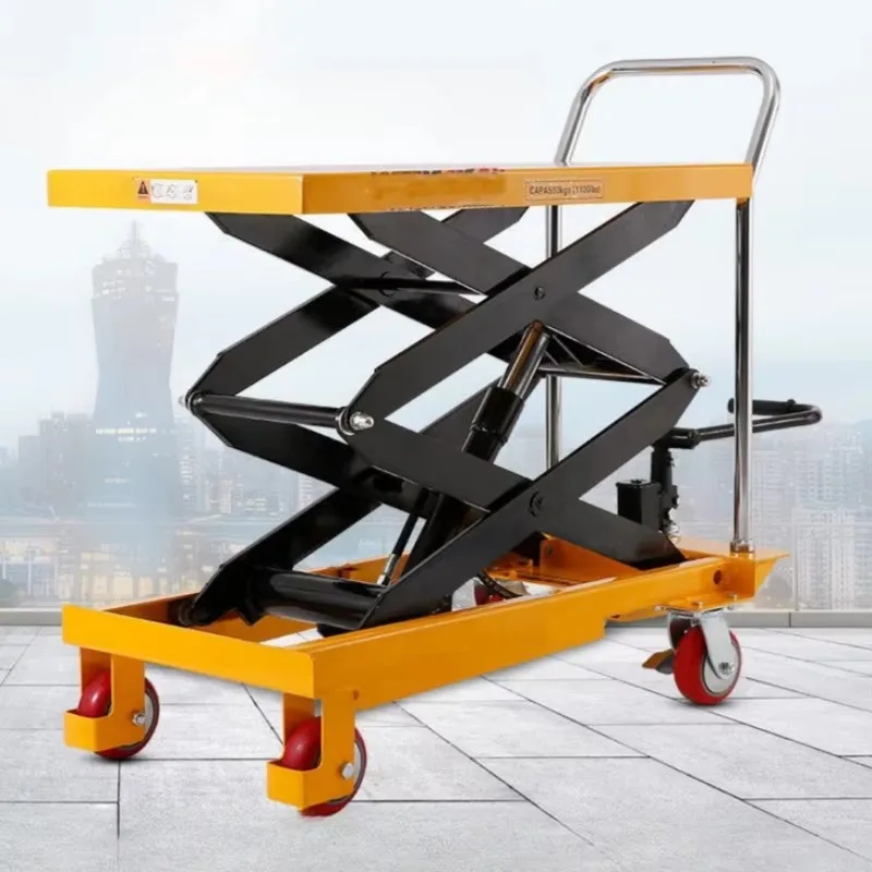 

XMSJ Electric Hand Lift Platform Trolley Mini Scissor Lift Tables Cart Fixed Folding Lifting Equipment