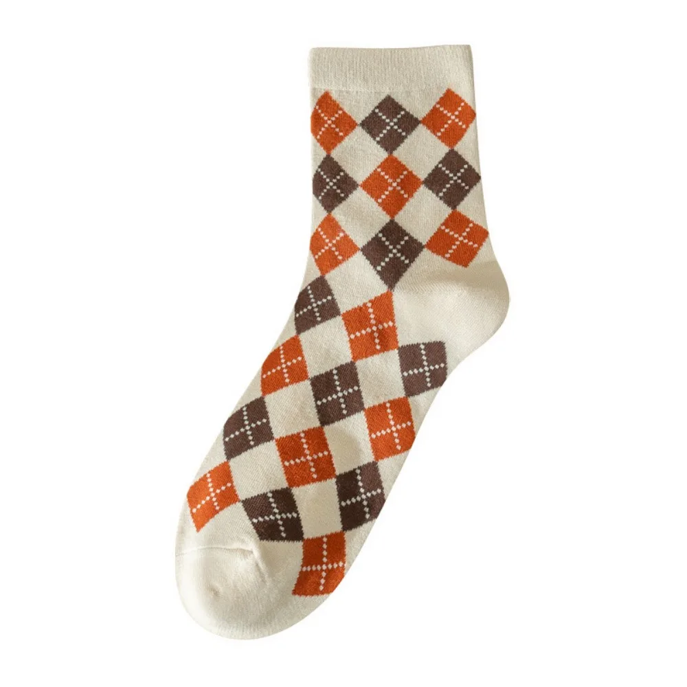 

Носки для сна с цветочным принтом, средней длины, утолщенные, дышащие, вязаные, осенние