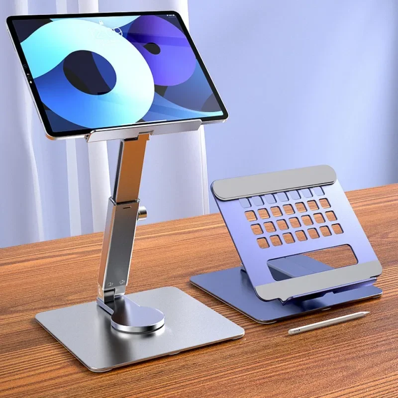 Imagem -01 - Liscn Tablet Stand Desktop Ajustável Dobrável Suporte Portátil de Alumínio Telescópico Rotativo Tablet Stand para Smartphone Tablet pc liscn tablet stand desktop ajustavel dobravel suporte portatil de aluminio telescopico rotativo tablet stand para smartphone tablet pc 01