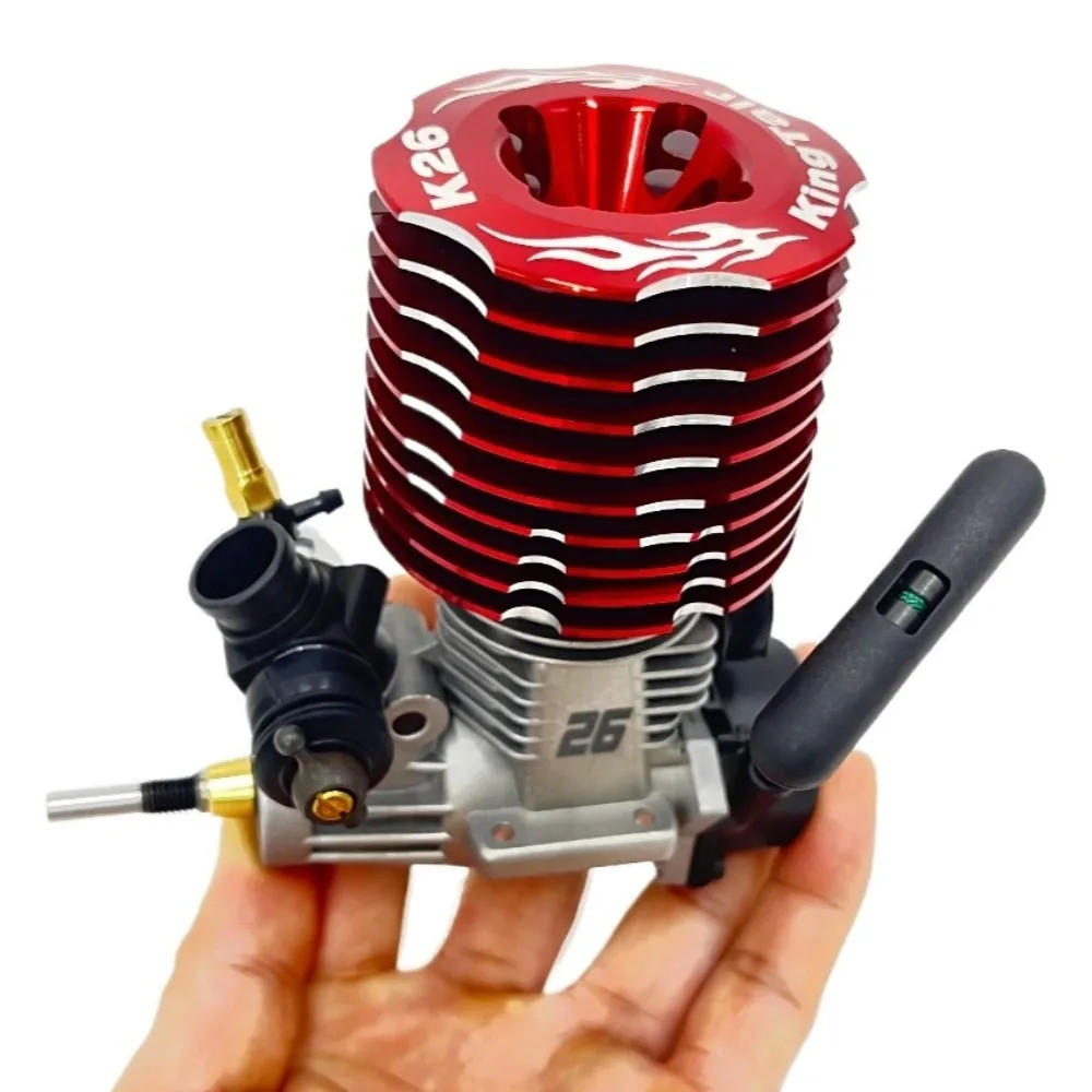 4.32CC K26 26 Class Metal Engine Model Pull Start Rear Exhaust 1/8 Scale Remote Control Off-road Car Miniature Engine Model