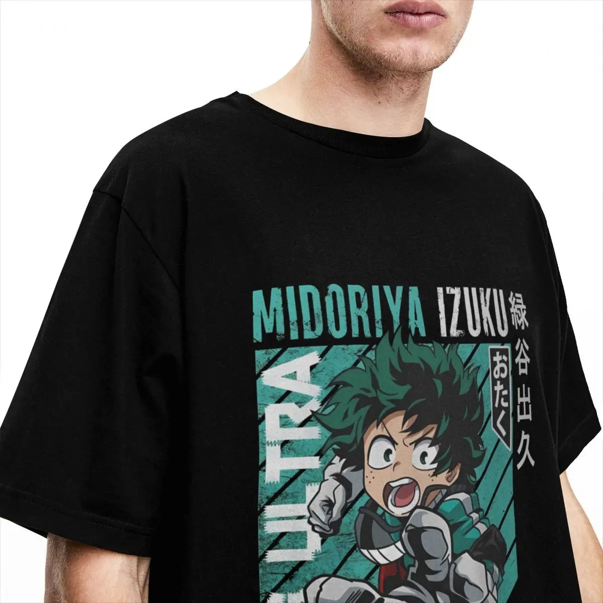 Mens T Shirt Anime My Hero Academiaed T-Shirts Harajuku Izuku Midoriya Summer Tees Funny Loose 100 Cotton Clothes Gift