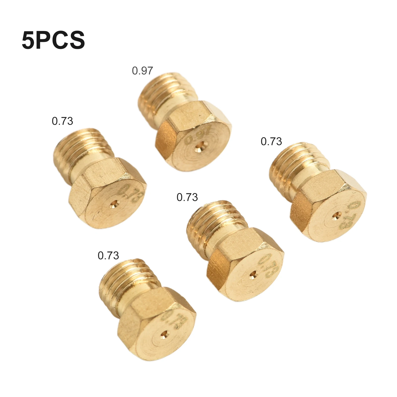 

5PCS Gas Injectors Burner Gas Conversion Kit Gas Stove Maintenance Utilizes Natural Gas High Efficiency Nozzle Sizes 0.73, 0.97