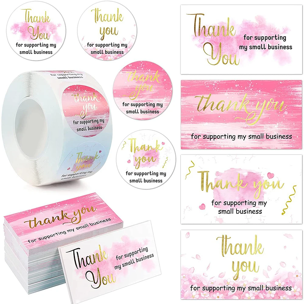 500pcs 1.5 Inch Thank You Seal Sticker Commercial Use Gift Box Envelope Decor Sticker Wedding Party Sticker Invitation Label