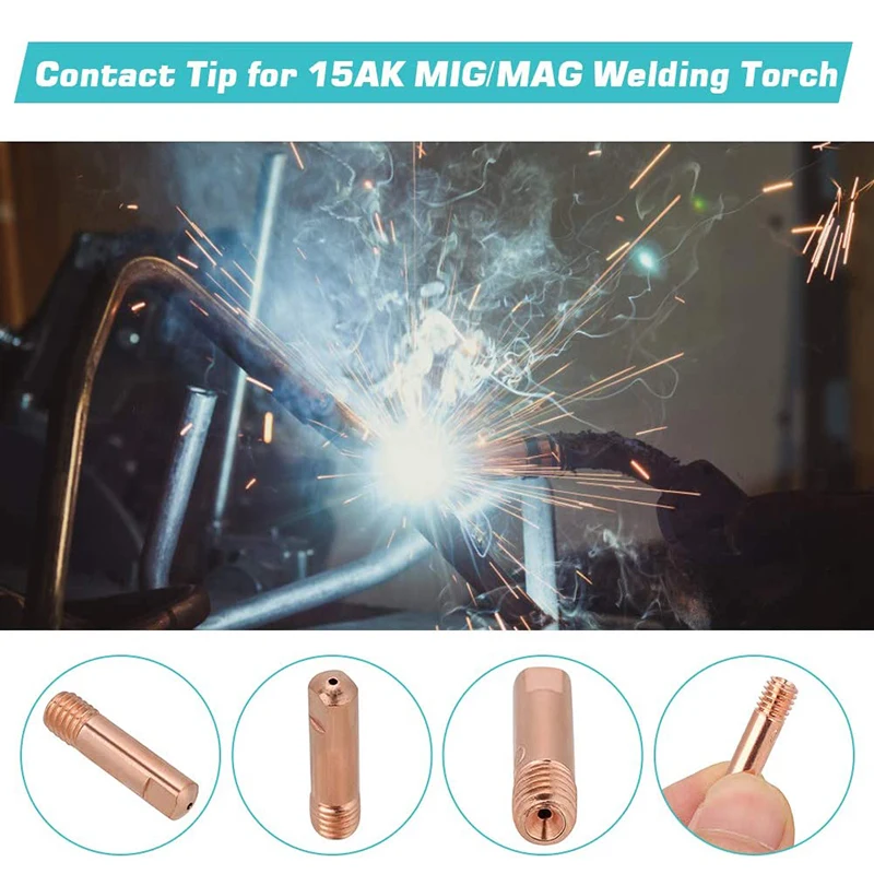 5/10/20 Tip Gas Nozzle MB-15AK M6*24mm Welding Torch Contact Tip Gas Nozzle 0.6/0.8/0.9/1.0/1.2mm