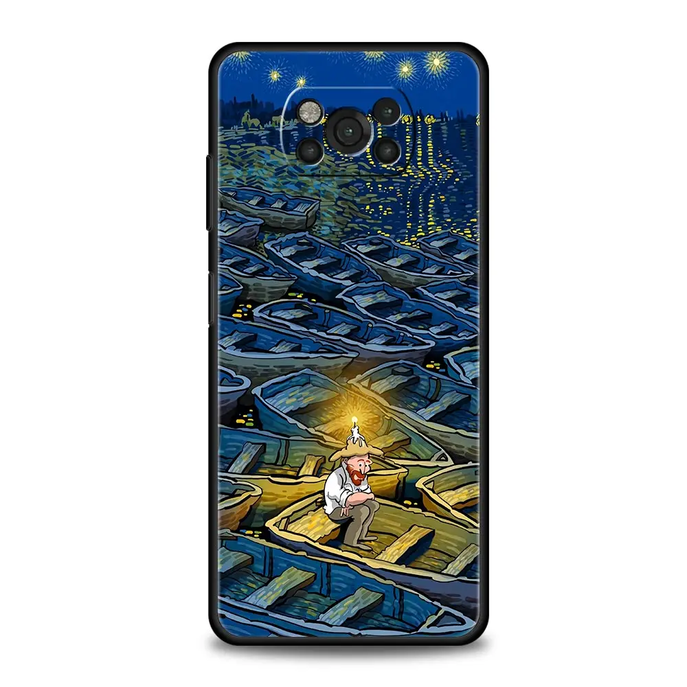 Phone Case For Xiaomi Poco X6 X5 X4 Pro 5G X3 NFC F5 F4 M5 M4 M3 F3 GT C51 C50 C55 Soft Cover Retro Van Gogh Oil Painting