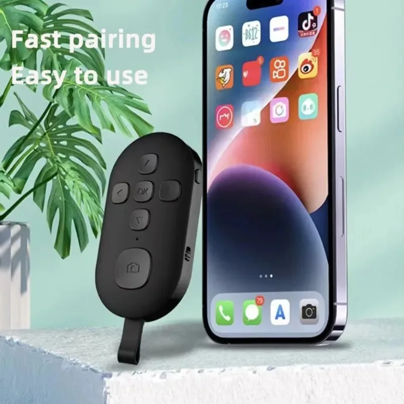 Bluetooth Remote Control 7 Keys Camera Shutter E Book Page Turner for Media Playback Selfie Smartphone Portable Daily Use