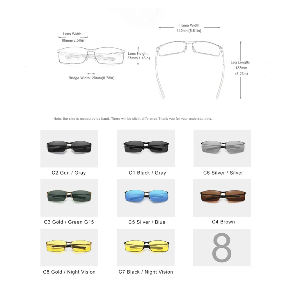 Fashion Classic Sunglasses Men Polarized Glasses Metal Frame Eyewear Driving Sun Glasses Summer Eye Protect UV400