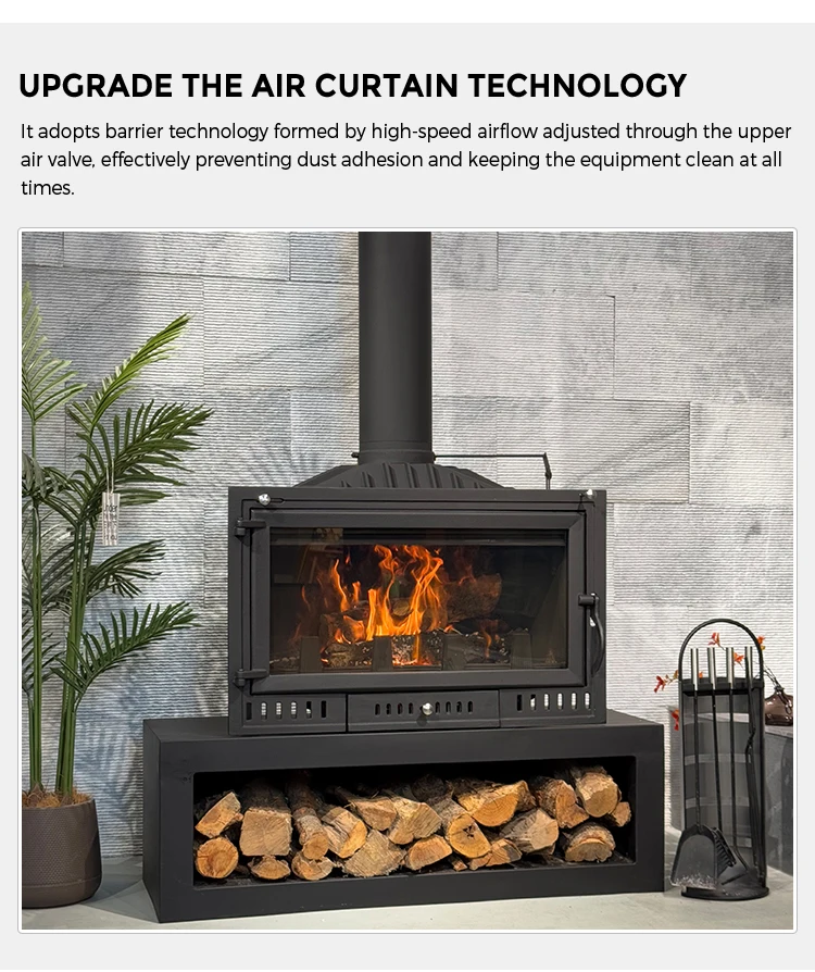 Customizable Embedded Wood Burning Fireplace European Real Fire Iron Heater With Chimney Accessories For Cozy Cottage Home Decor - view 4