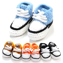 Handmade Baby Knitted Shoes for Boys Girls Soft Soled Newborn Shoes Spring Autumn Toddler Infant Boots Cute Prewalker Slippers