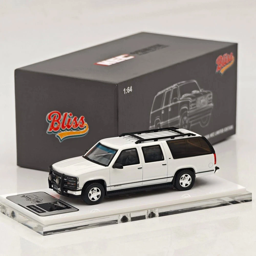 Bliss GMC 1:64 Suburban GMT400 SUV Blanc Modèle Sportif HEC Beijing Exclusive Ltd 499 Collection de Voitures Miniatures Modèles de Véhicules Jouets