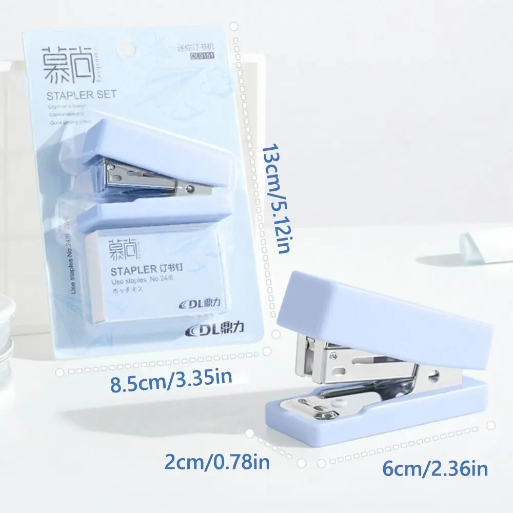 Morandi Color Stapler Use 24/6 Staples Heavy Duty Bookbinding Machine Multi-function Manual Binding Tool School Office